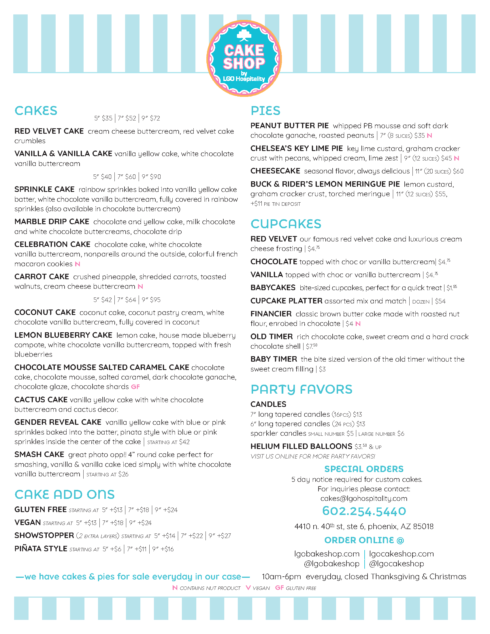 cakeshop menu page 1